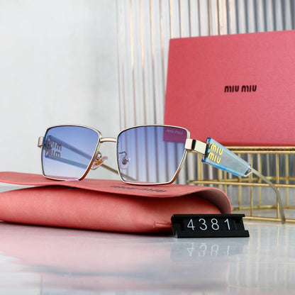 Retro HD-Rechtecksonnenbrille mit breitem Rand