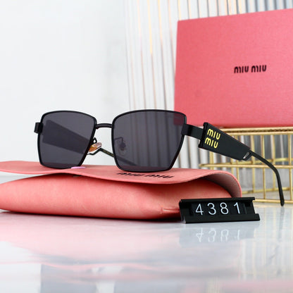 Retro HD-Rechtecksonnenbrille mit breitem Rand