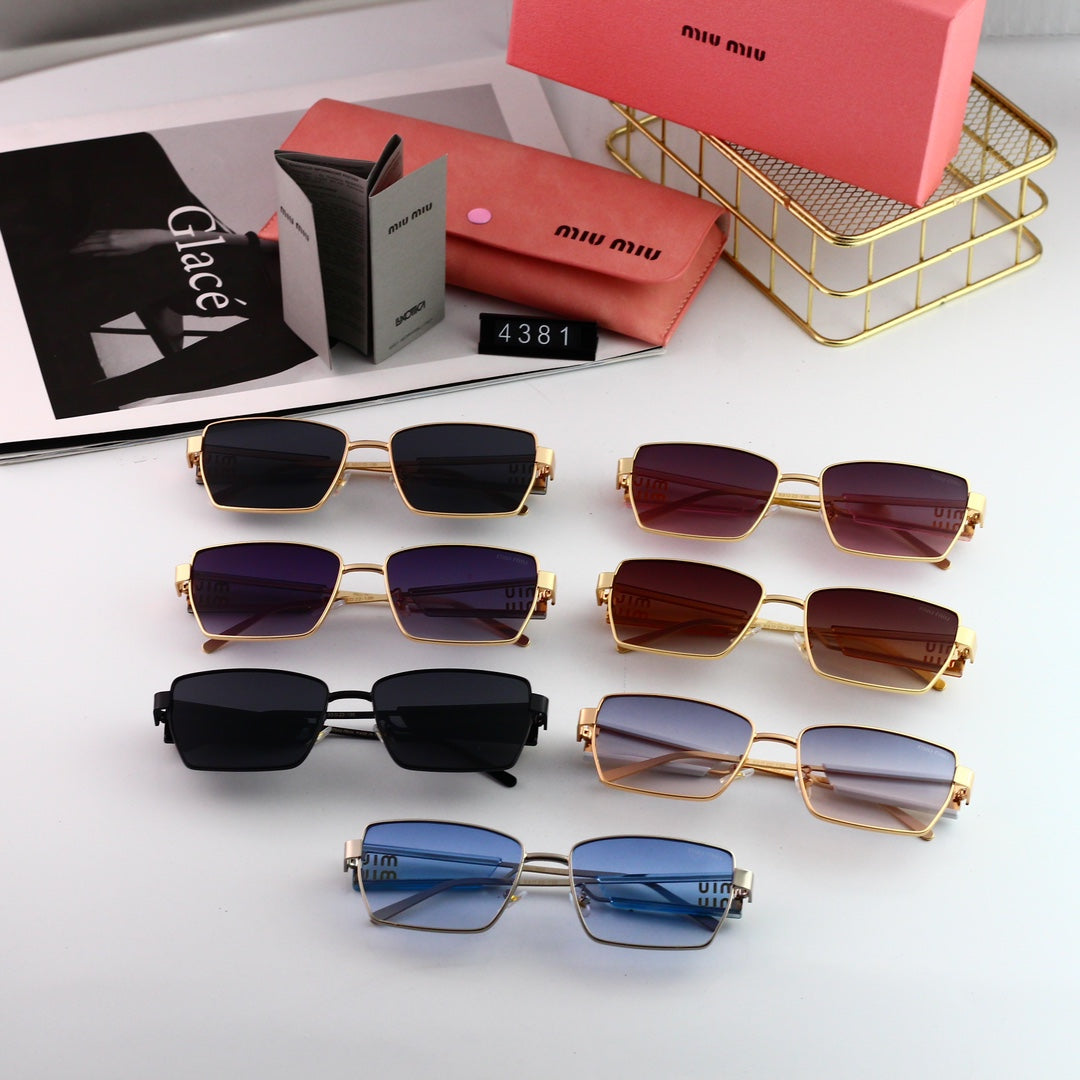 Retro HD-Rechtecksonnenbrille mit breitem Rand