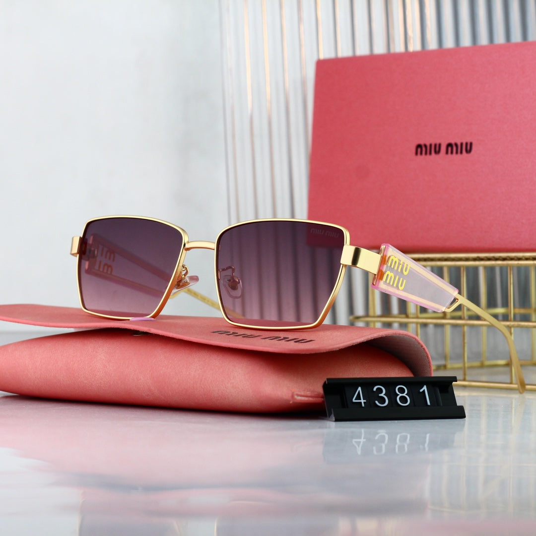 Retro HD-Rechtecksonnenbrille mit breitem Rand
