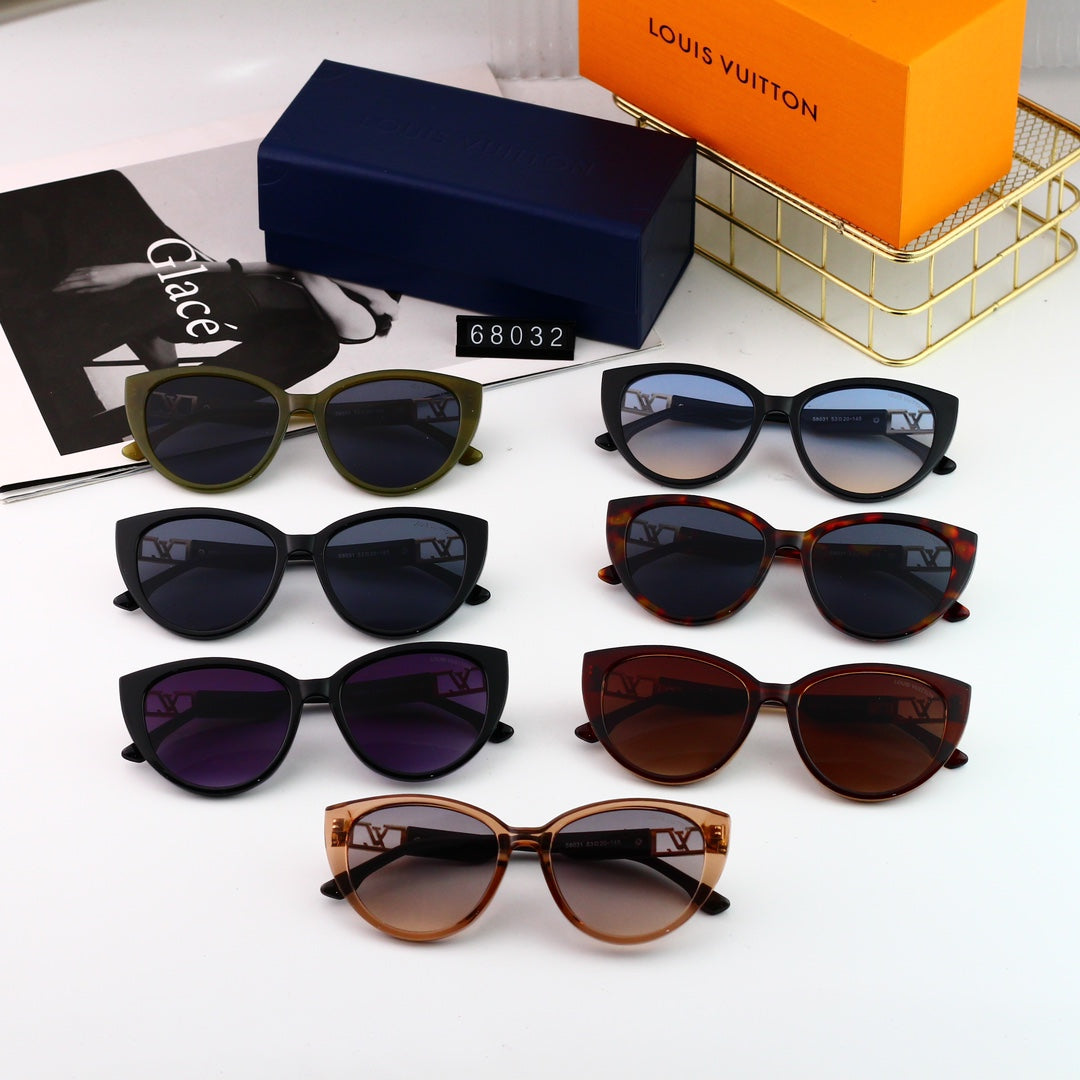 Neue Cat-Eye Metall-Sonnenbrille mit Hohl-Logo