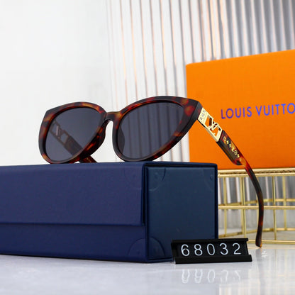 Neue Cat-Eye Metall-Sonnenbrille mit Hohl-Logo
