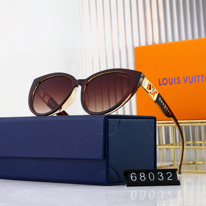 Neue Cat-Eye Metall-Sonnenbrille mit Hohl-Logo
