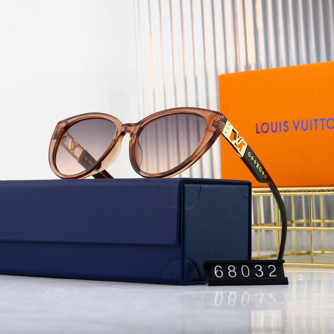 Neue Cat-Eye Metall-Sonnenbrille mit Hohl-Logo
