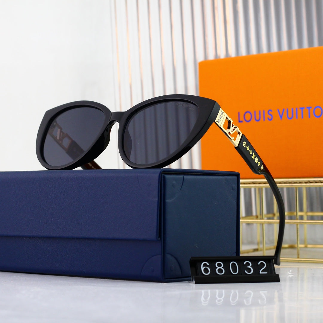 Neue Cat-Eye Metall-Sonnenbrille mit Hohl-Logo