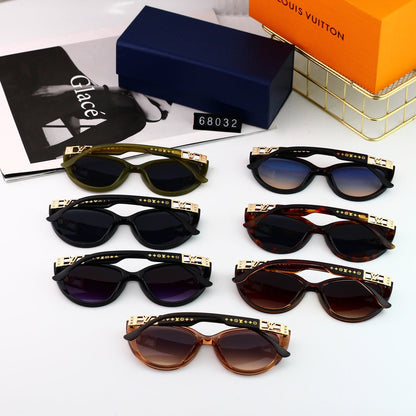 Neue Cat-Eye Metall-Sonnenbrille mit Hohl-Logo