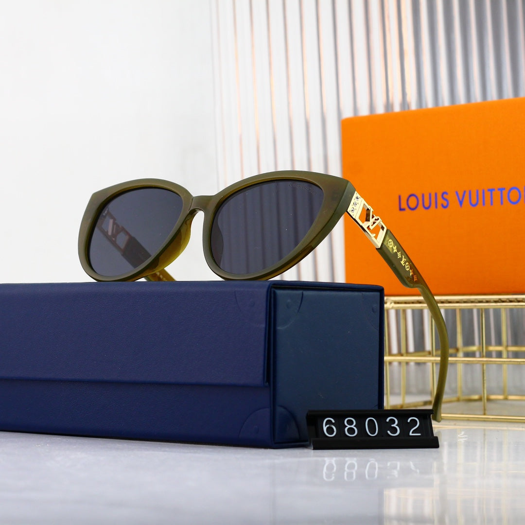 Neue Cat-Eye Metall-Sonnenbrille mit Hohl-Logo