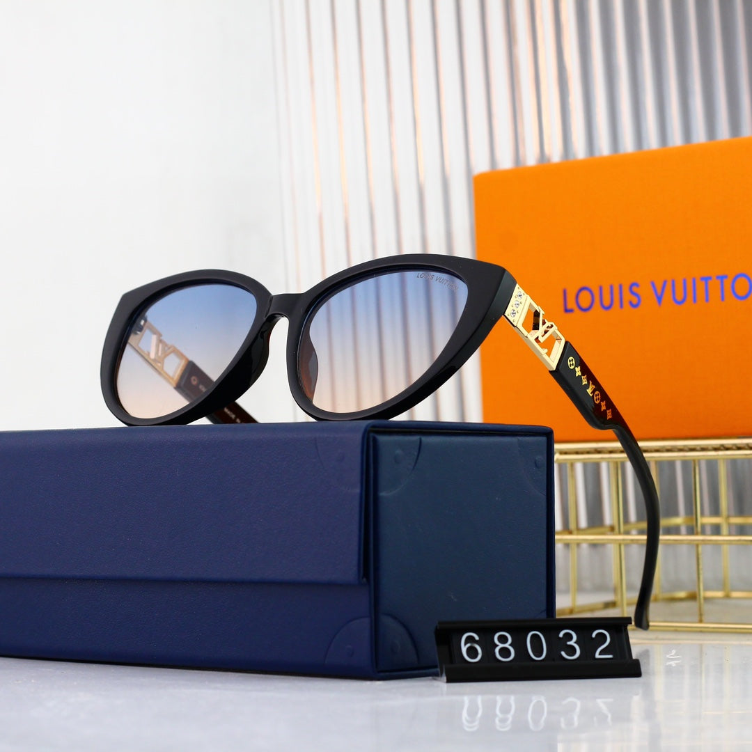 Neue Cat-Eye Metall-Sonnenbrille mit Hohl-Logo