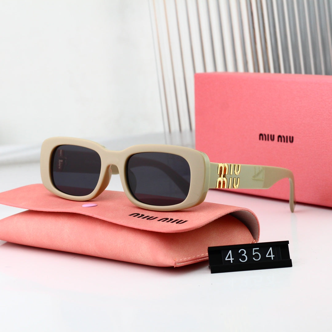Rechteckige Metall-Mode-Sonnenbrille für Damen