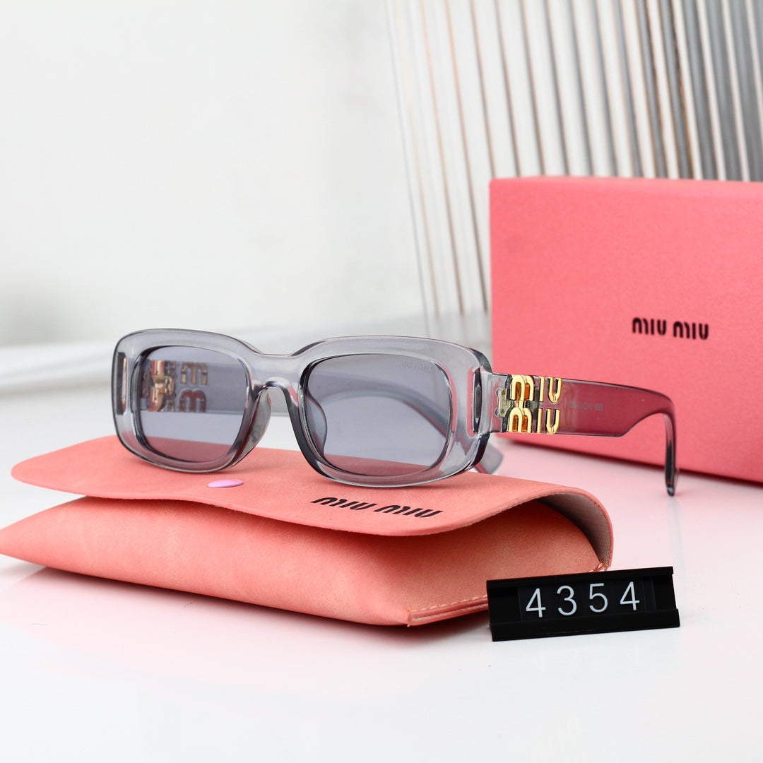 Rechteckige Metall-Mode-Sonnenbrille für Damen