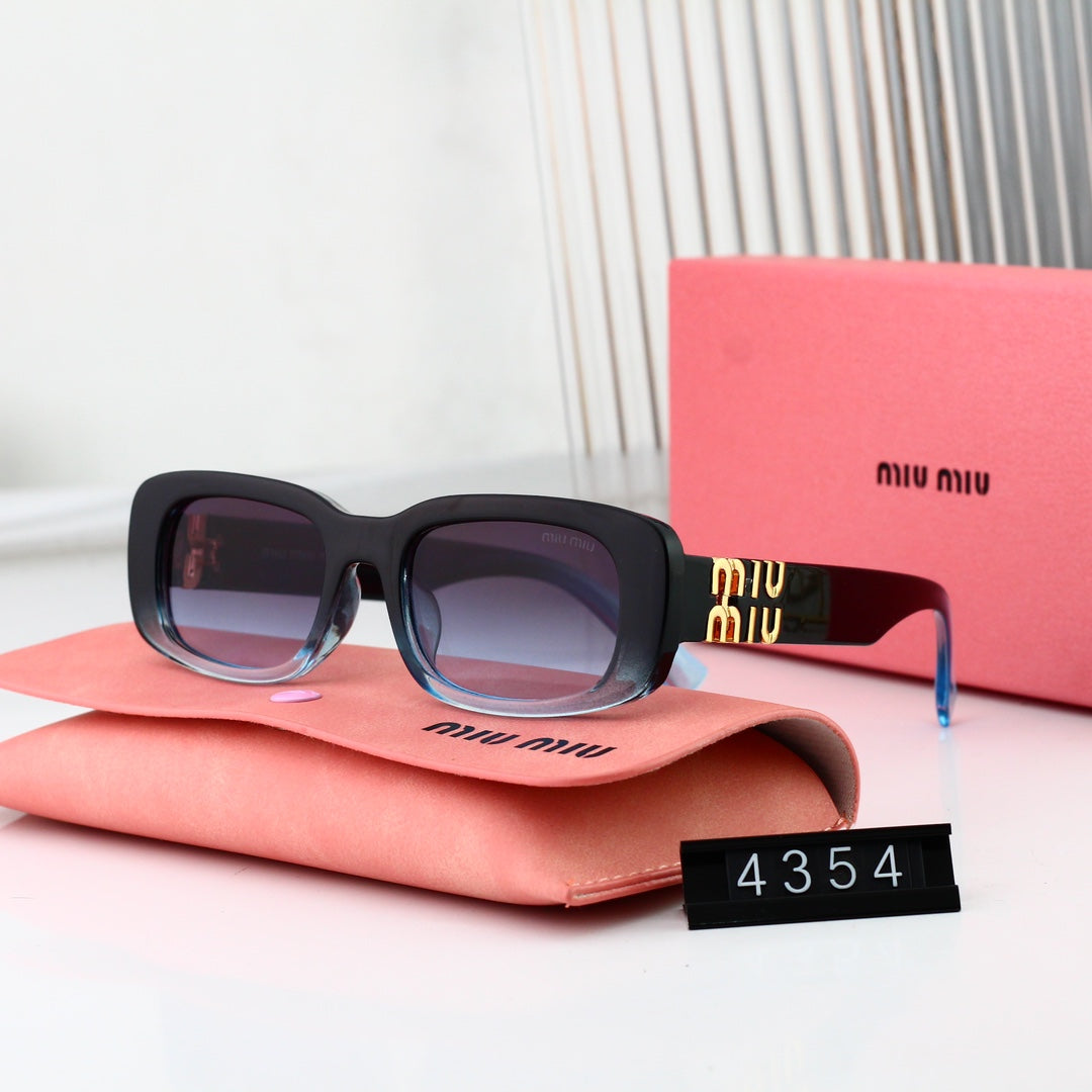 Rechteckige Metall-Mode-Sonnenbrille für Damen