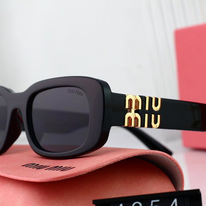 Rechteckige Metall-Mode-Sonnenbrille für Damen