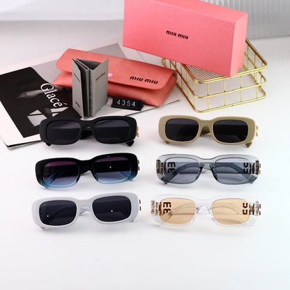 Rechteckige Metall-Mode-Sonnenbrille für Damen
