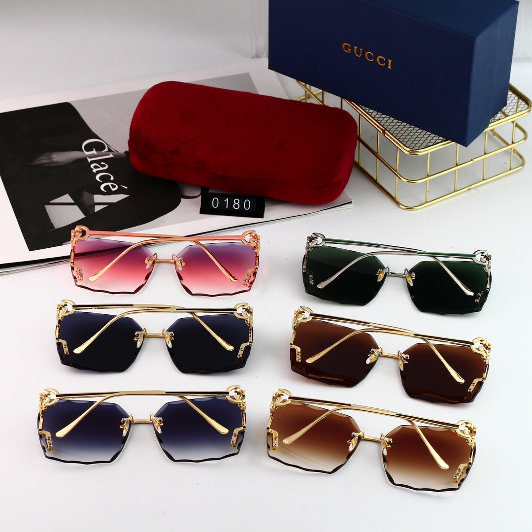 Metall-Logo rahmenlose HD-Sonnenbrille