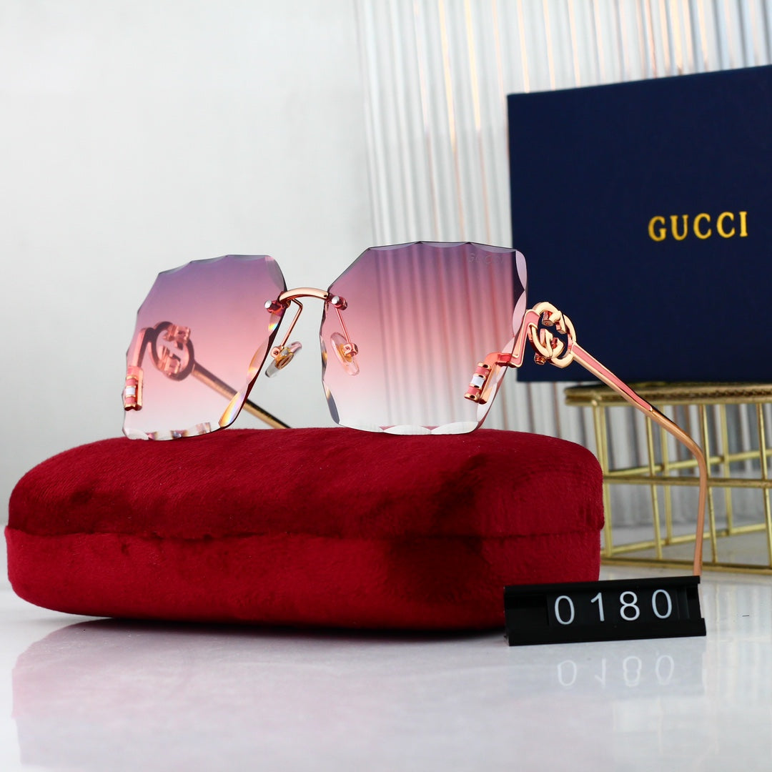 Metall-Logo rahmenlose HD-Sonnenbrille