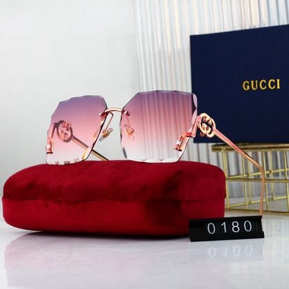 Metall-Logo rahmenlose HD-Sonnenbrille