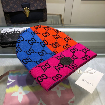 Unisex Patchwork-Farbnaht-Beanie-Mütze