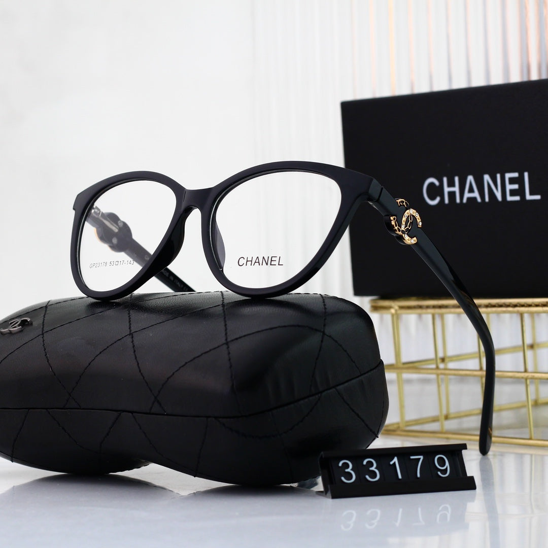 Cat-Eye-Metallbrille mit Diamant-Logo
