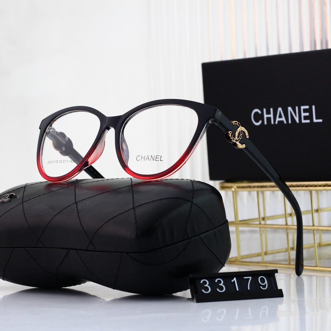 Cat-Eye-Metallbrille mit Diamant-Logo