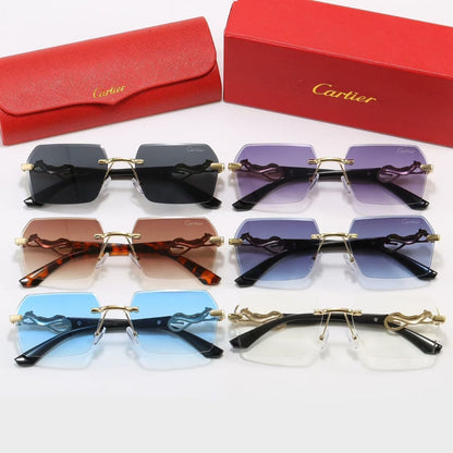 6 Color Rimless Square Panther Sunglasses