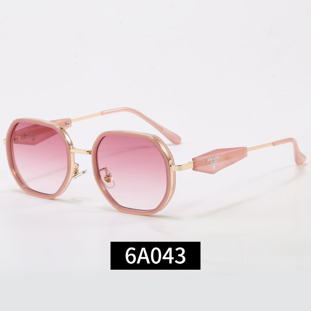 Geometrische Metallrahmen-Sonnenbrille, Dreieck-Detail UV400 Polarisierte Fashion Shades 6A043