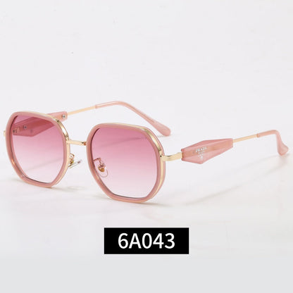 Geometrische Metallrahmen-Sonnenbrille, Dreieck-Detail UV400 Polarisierte Fashion Shades 6A043