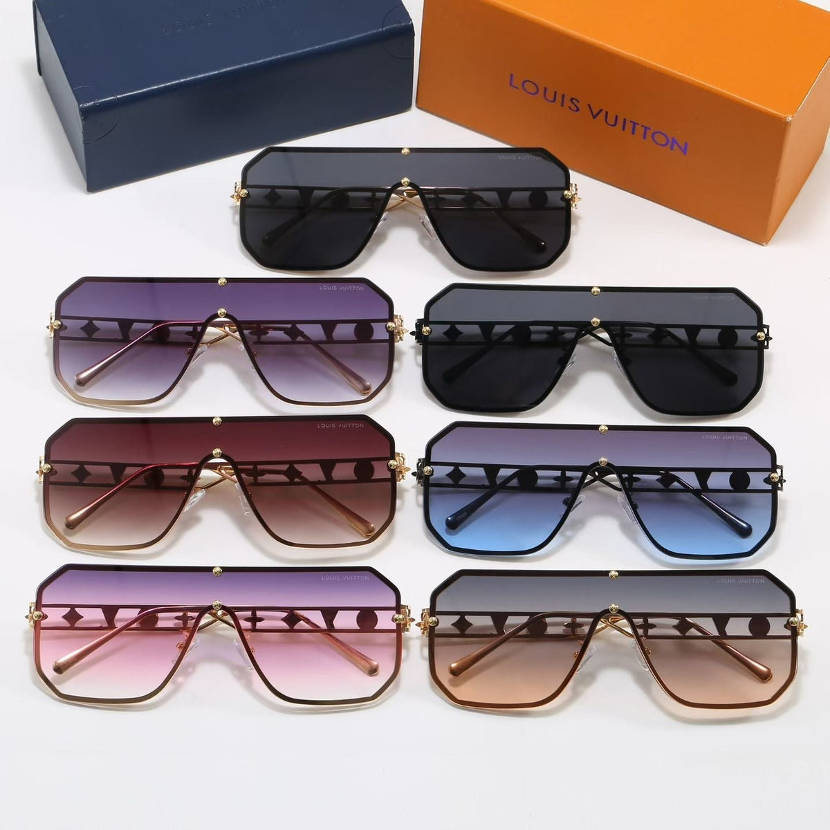 7 Color Shield One-Piece Metal Sunglasses