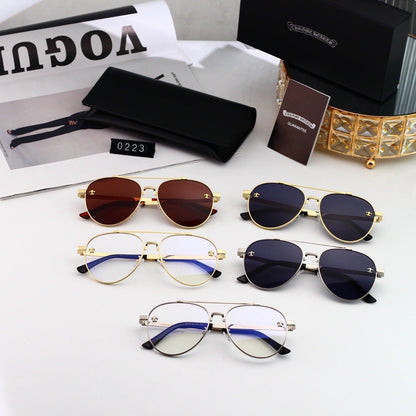 5 Color Pilot Skull Temple Sunglasses 0223