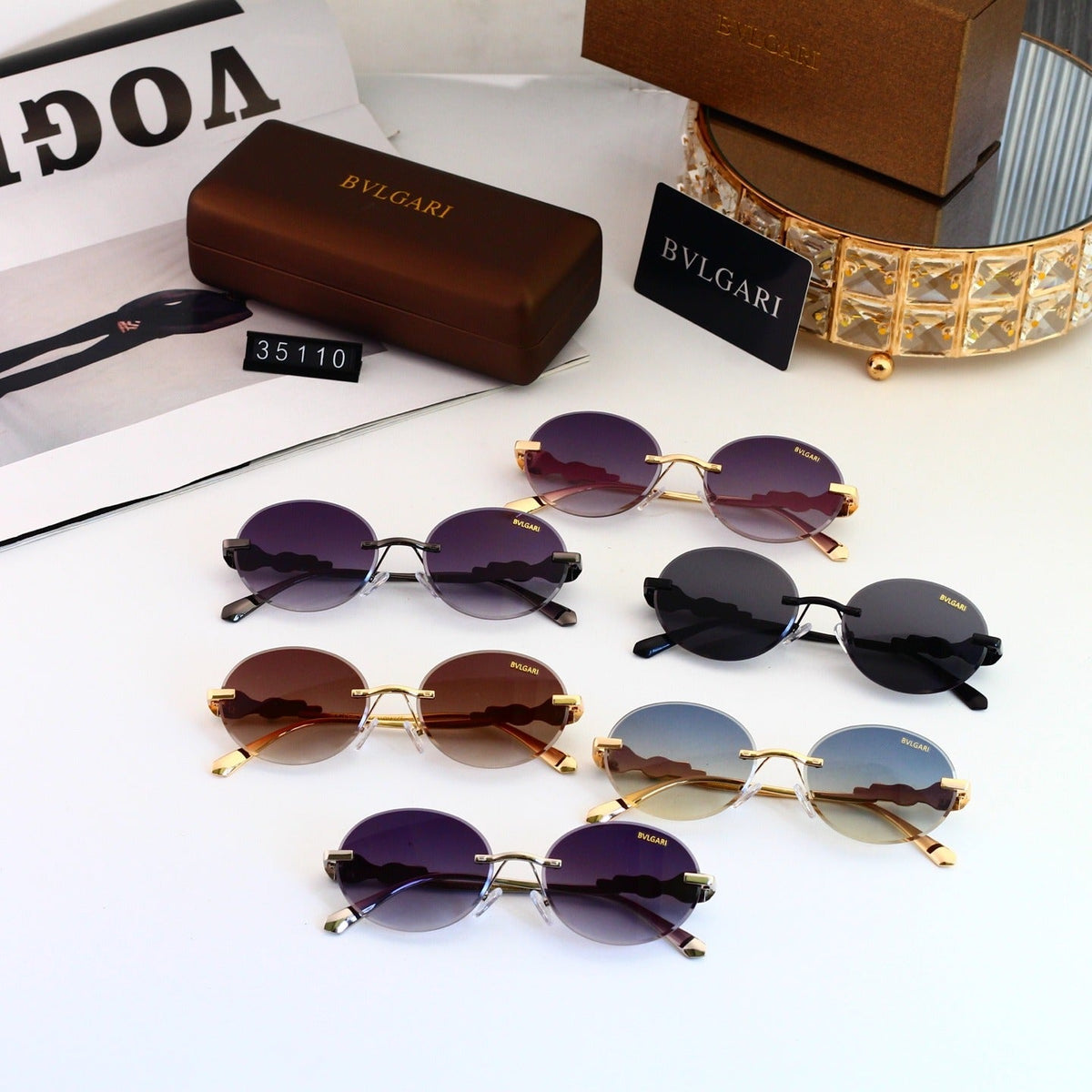 8 Color Rimless Round Serpent Sunglasses