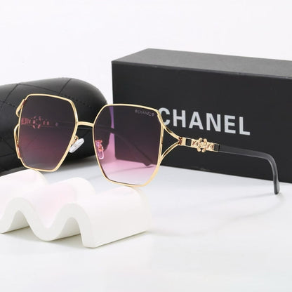 7 Color Hexagon Metal Decor Sunglasses