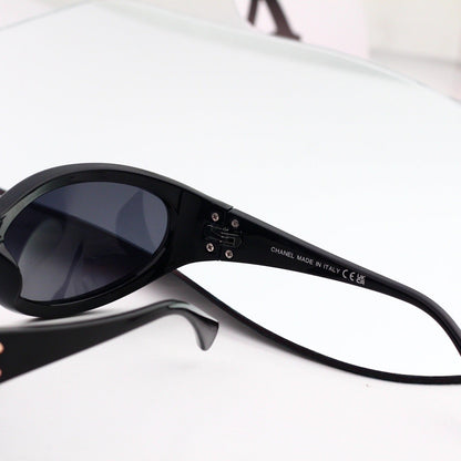 6 Color Y2K Oval Wrap‑Around Sunglasses 1587