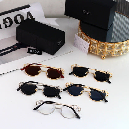 5 Color Round Metal Decor Sunglasses 8802