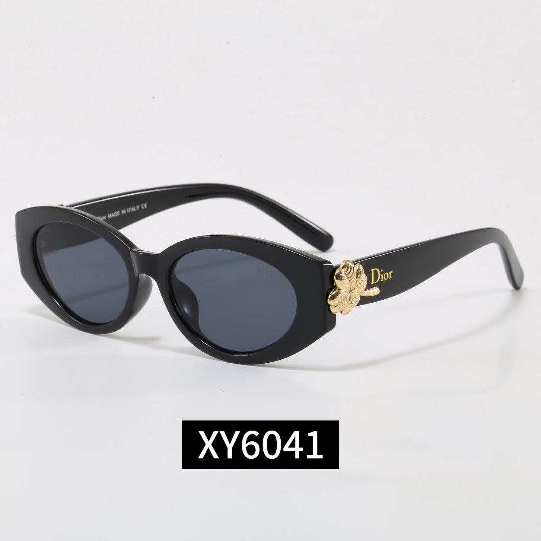 7 Color Oval Flower Decor Sunglasses XY6041