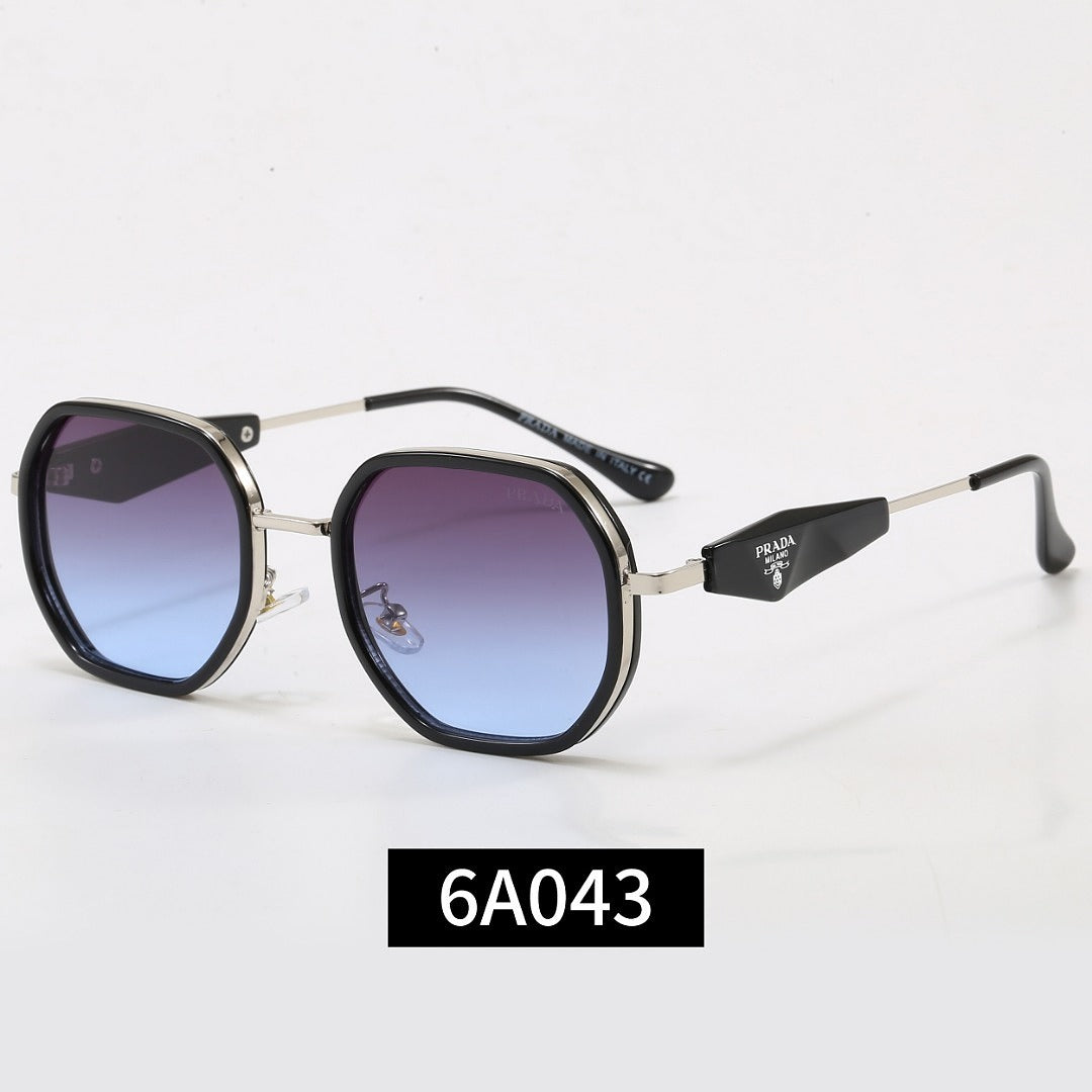 Geometrische Metallrahmen-Sonnenbrille, Dreieck-Detail UV400 Polarisierte Fashion Shades 6A043