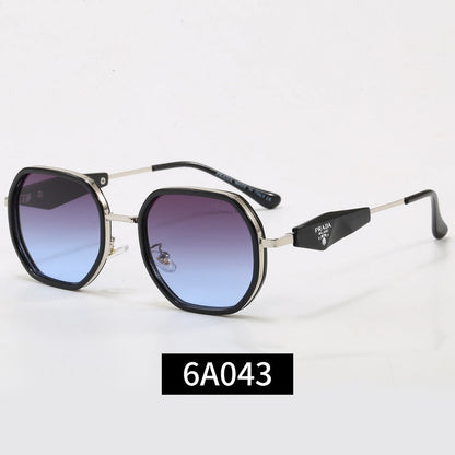 Geometrische Metallrahmen-Sonnenbrille, Dreieck-Detail UV400 Polarisierte Fashion Shades 6A043