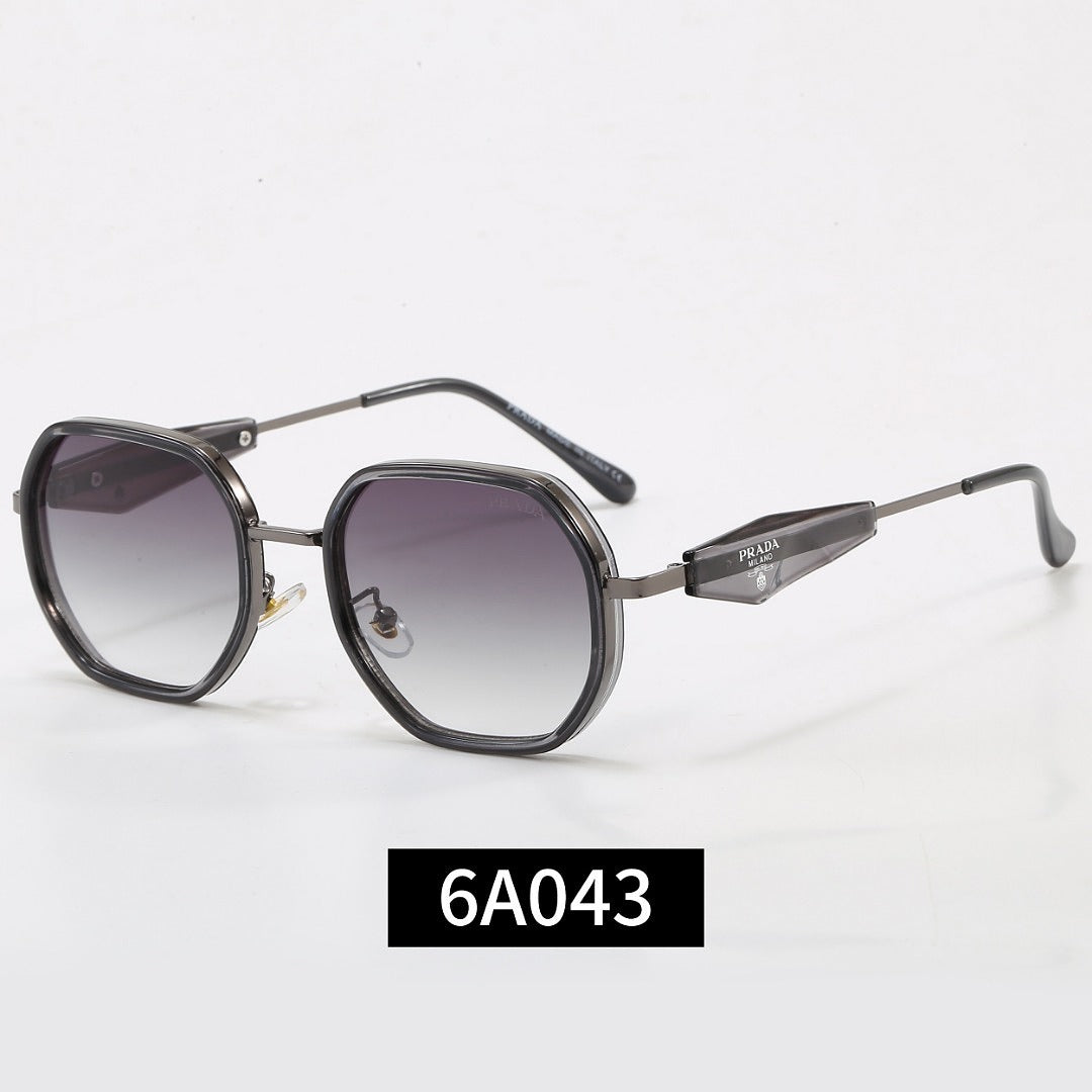 Geometrische Metallrahmen-Sonnenbrille, Dreieck-Detail UV400 Polarisierte Fashion Shades 6A043