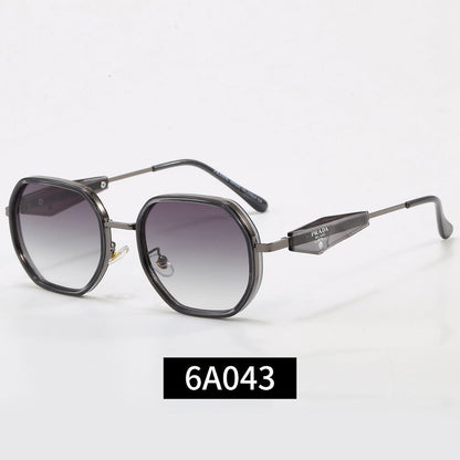 Geometrische Metallrahmen-Sonnenbrille, Dreieck-Detail UV400 Polarisierte Fashion Shades 6A043
