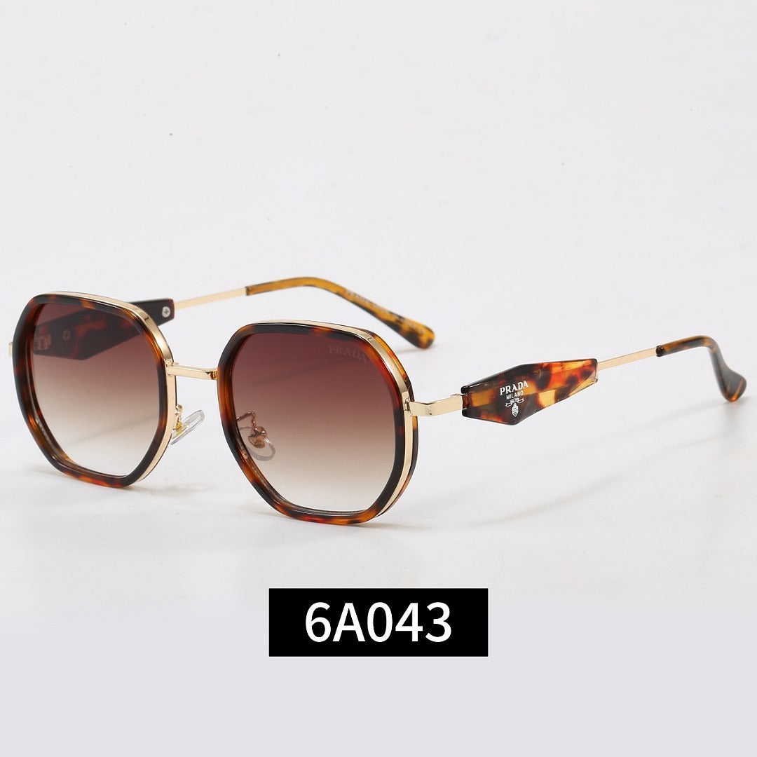 Geometrische Metallrahmen-Sonnenbrille, Dreieck-Detail UV400 Polarisierte Fashion Shades 6A043