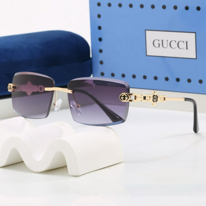 7 Color Rimless Square Interlocking Metal Sunglasses