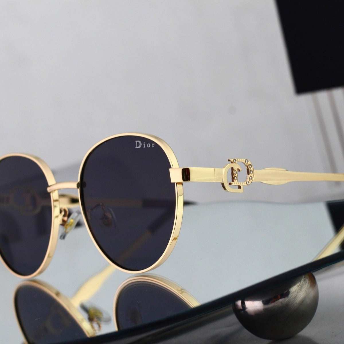 5 Color Round Metal Decor Sunglasses 8802