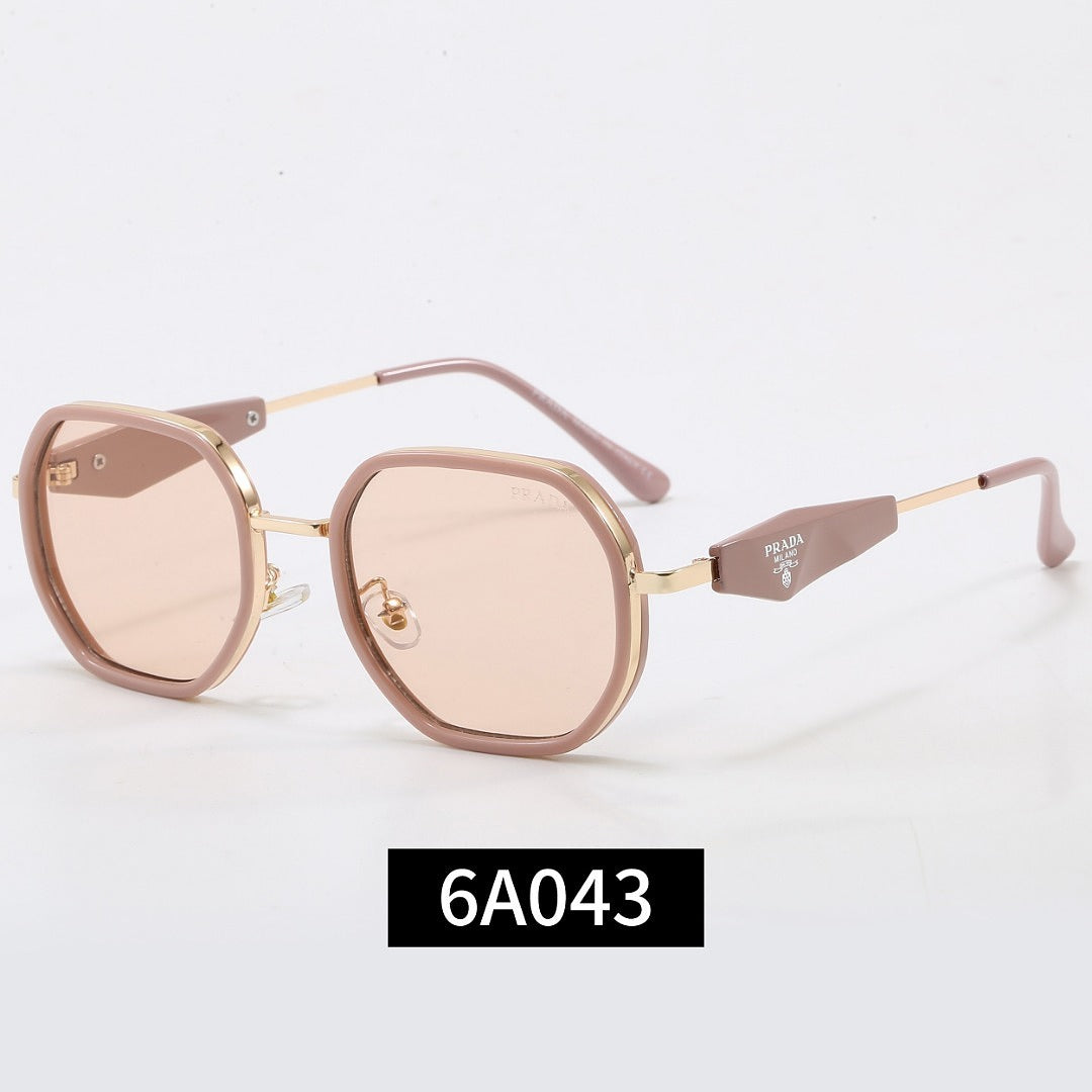 Geometrische Metallrahmen-Sonnenbrille, Dreieck-Detail UV400 Polarisierte Fashion Shades 6A043