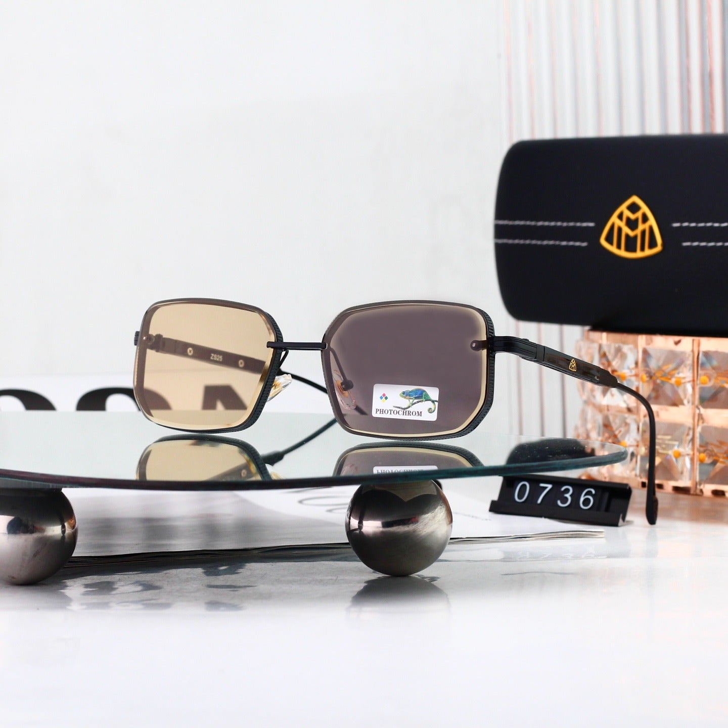 5 Color Square Metal Sunglasses 0736