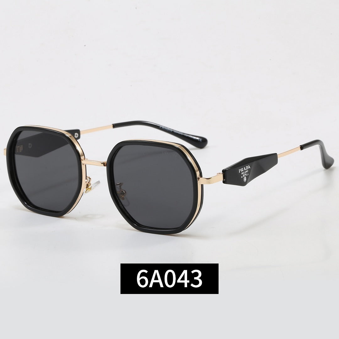 Geometrische Metallrahmen-Sonnenbrille, Dreieck-Detail UV400 Polarisierte Fashion Shades 6A043