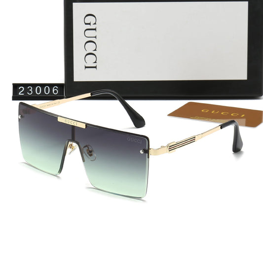 Einteilige große quadratische HD-Sonnenbrille mit Gestell