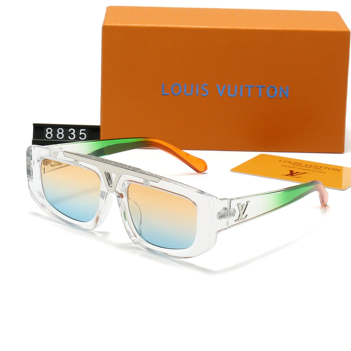 Sonnenbrille aus Azetat und Metall mit Farbverlauf