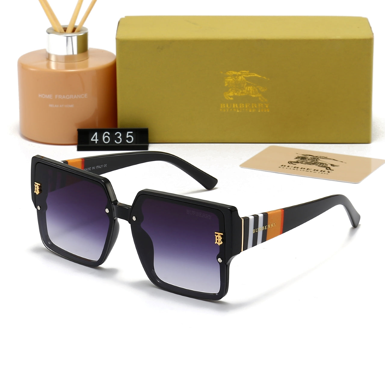 Unisex Fashion Große Rahmen Sonnenbrille im Karomuster