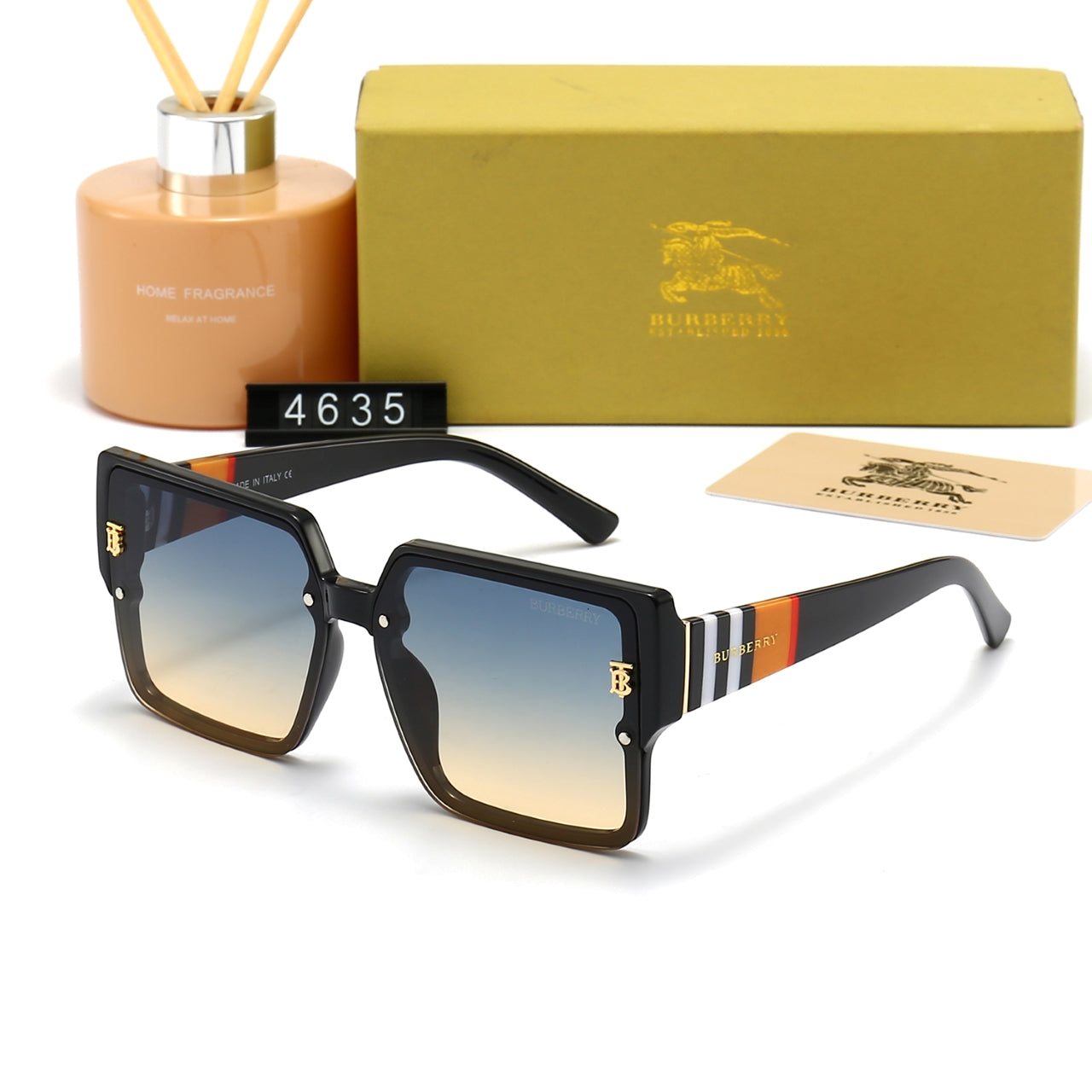 Unisex Fashion Große Rahmen Sonnenbrille im Karomuster