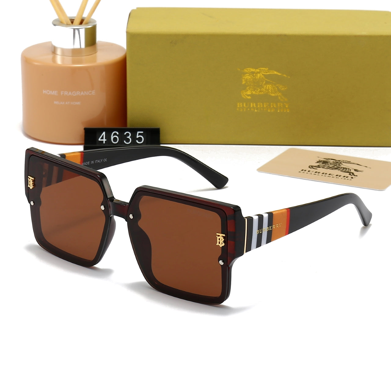 Unisex Fashion Große Rahmen Sonnenbrille im Karomuster