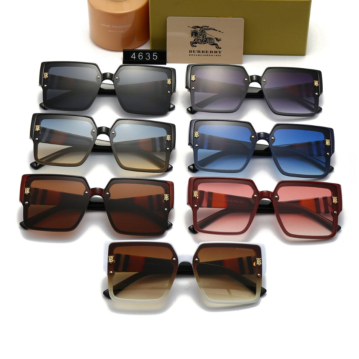 Unisex Fashion Große Rahmen Sonnenbrille im Karomuster