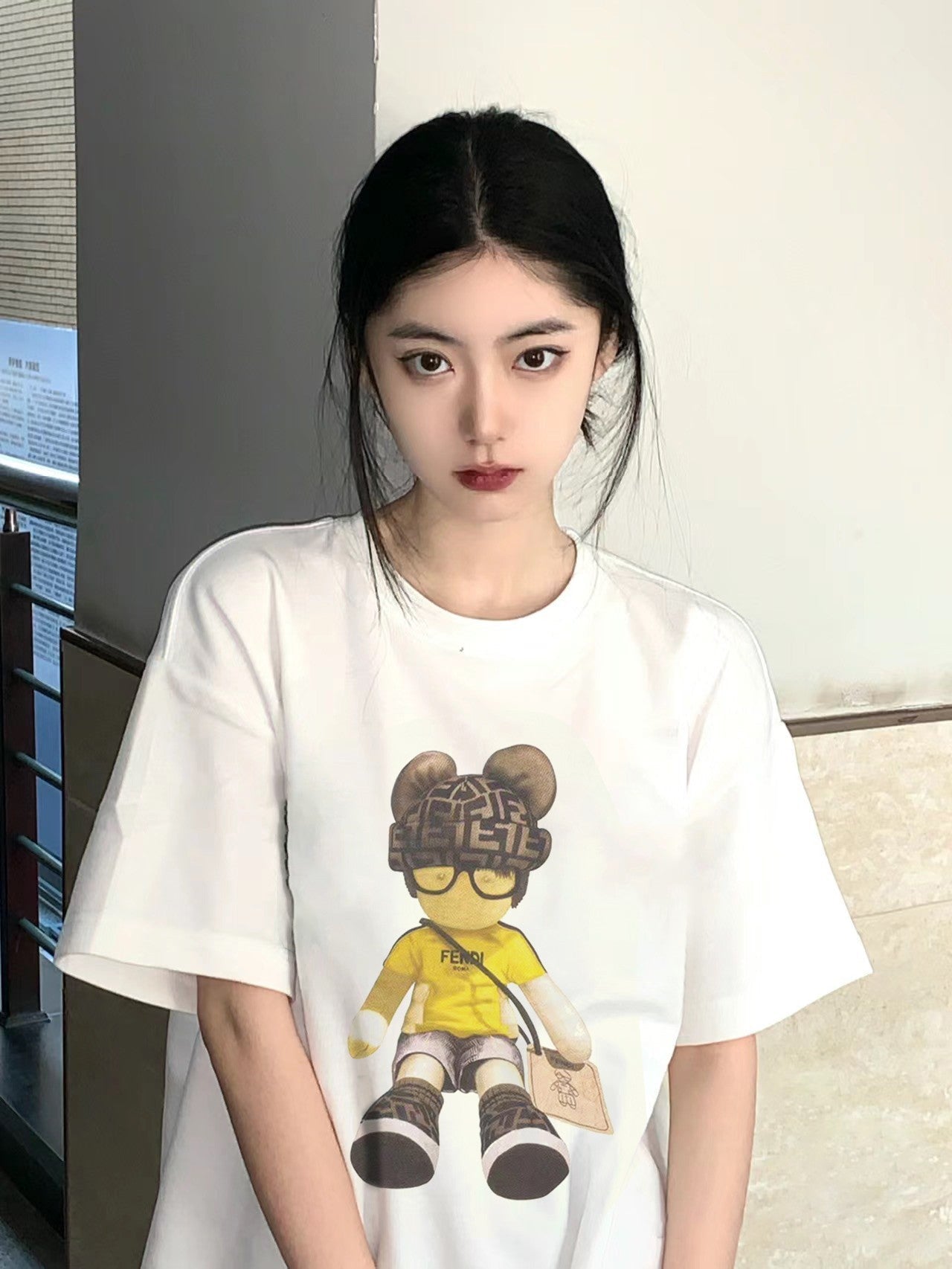 T-Shirt mit Bären-Alphabet-Druck